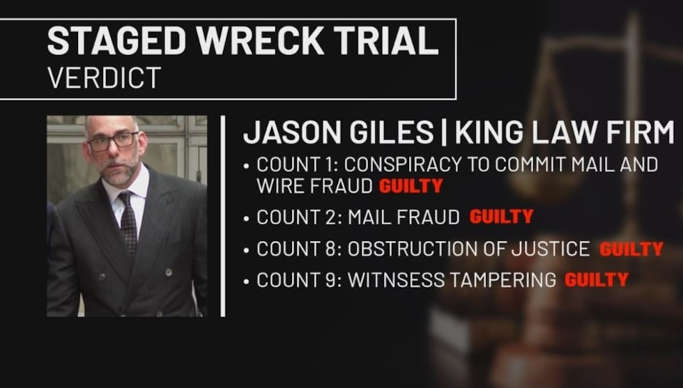 Vanessa Motta and Jason Giles found guilty on multiple charges in the New Orleans staged crash...