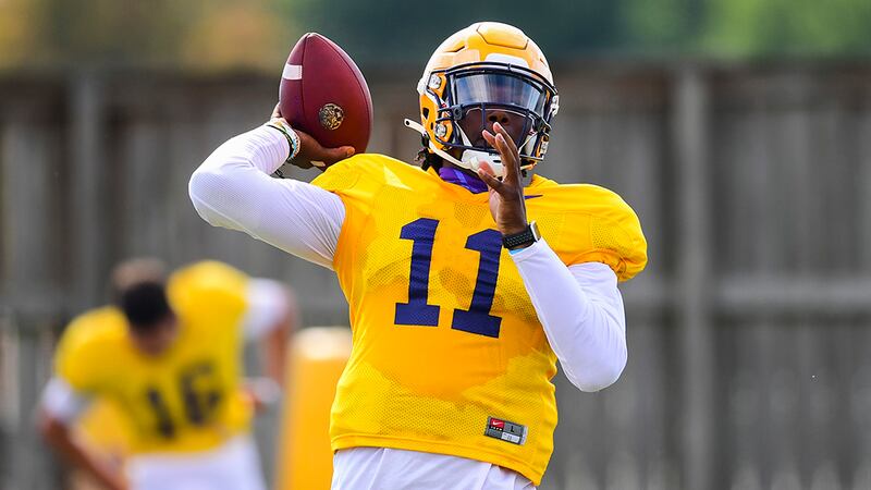 LSU quarterback TJ Finley (No. 11)