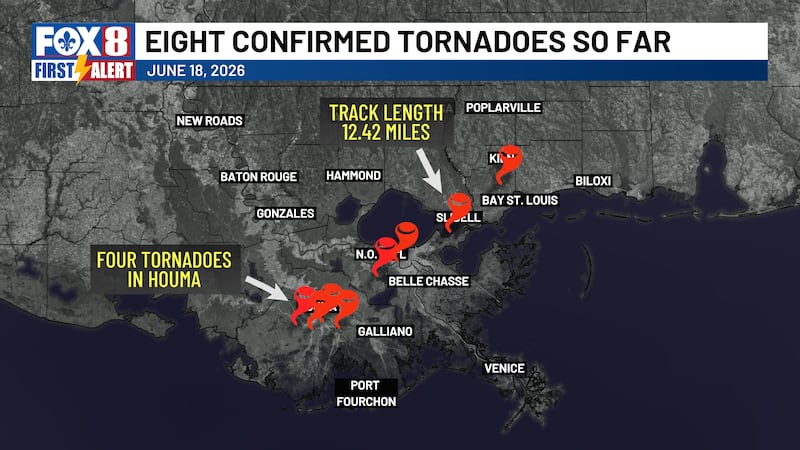 The National Weather Service has confirmed eight tornadoes so far (as of June 20) from the...