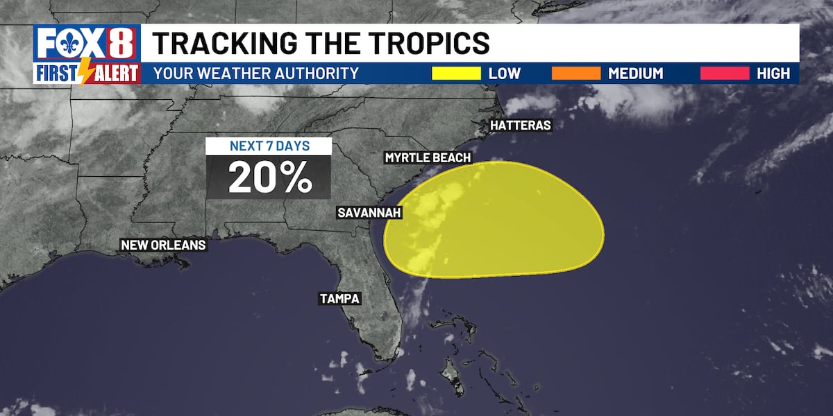 The National Hurricane Center highlights an area to watch off the Southeast U.S. Coast