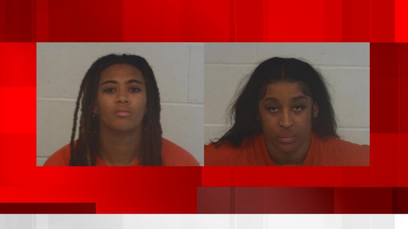 From left, 22-year-old Mia Lindsey and 26-year-old Mariah Campbell await trial in connection...