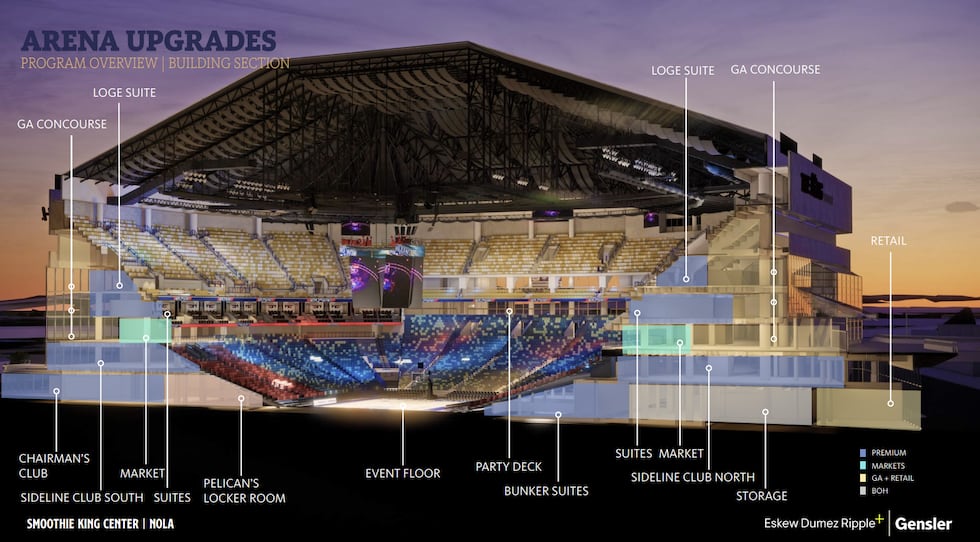 Artists renderings provided by Gensler and Eskew Dumez Ripple+ show some of the renovations...