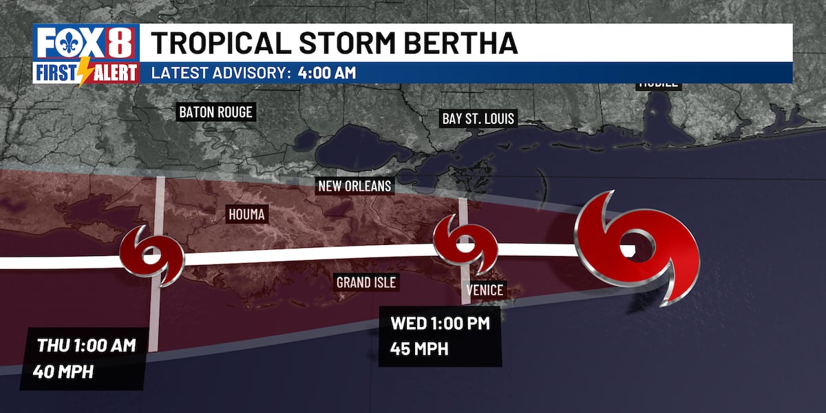 Bertha landfall expected in the next few hours
