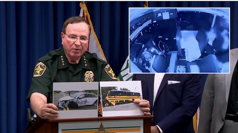 A Florida sheriff said a deadly school bus crash happened in the "blink of an eye."