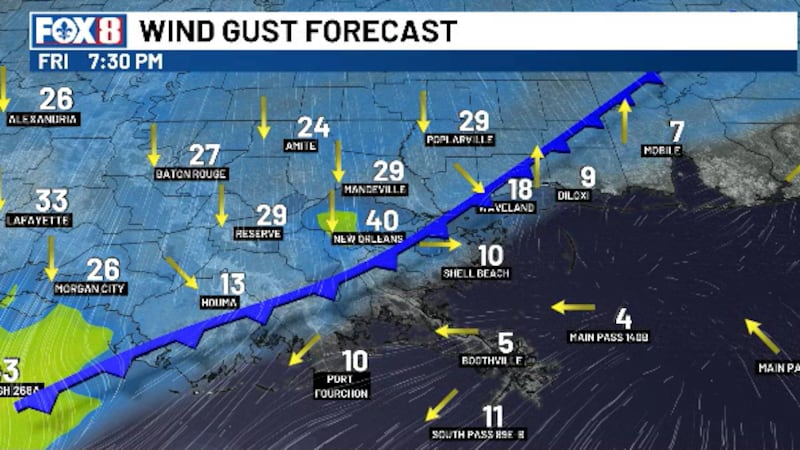 Winds of change on the way with a strong cold front arriving Friday evening