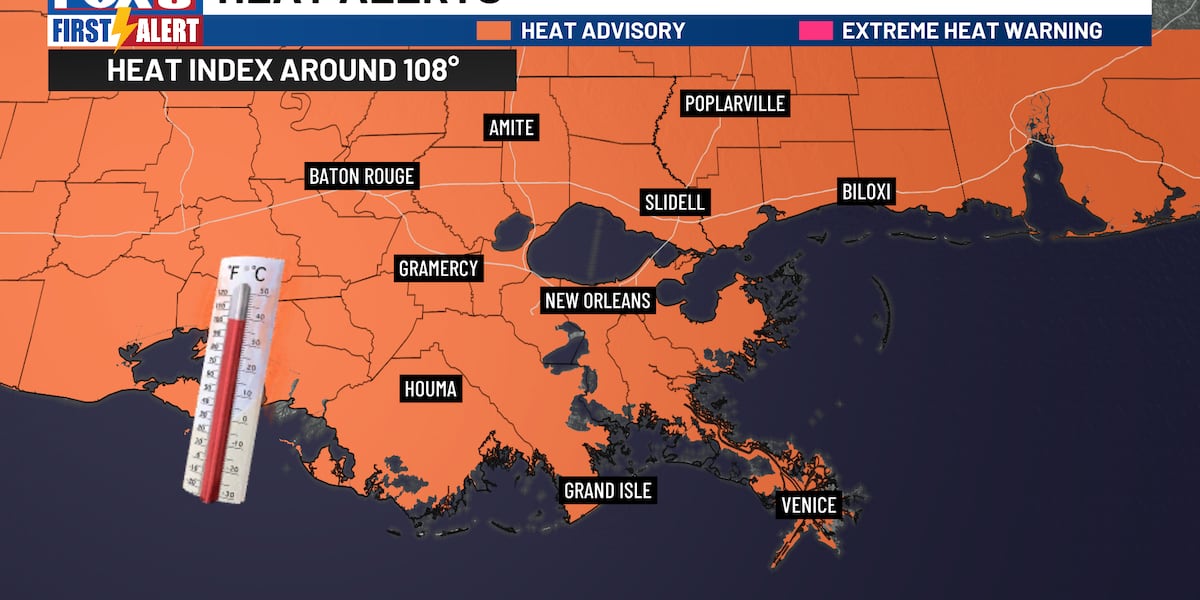 Heat levels slowly decline as a weekend front approaches