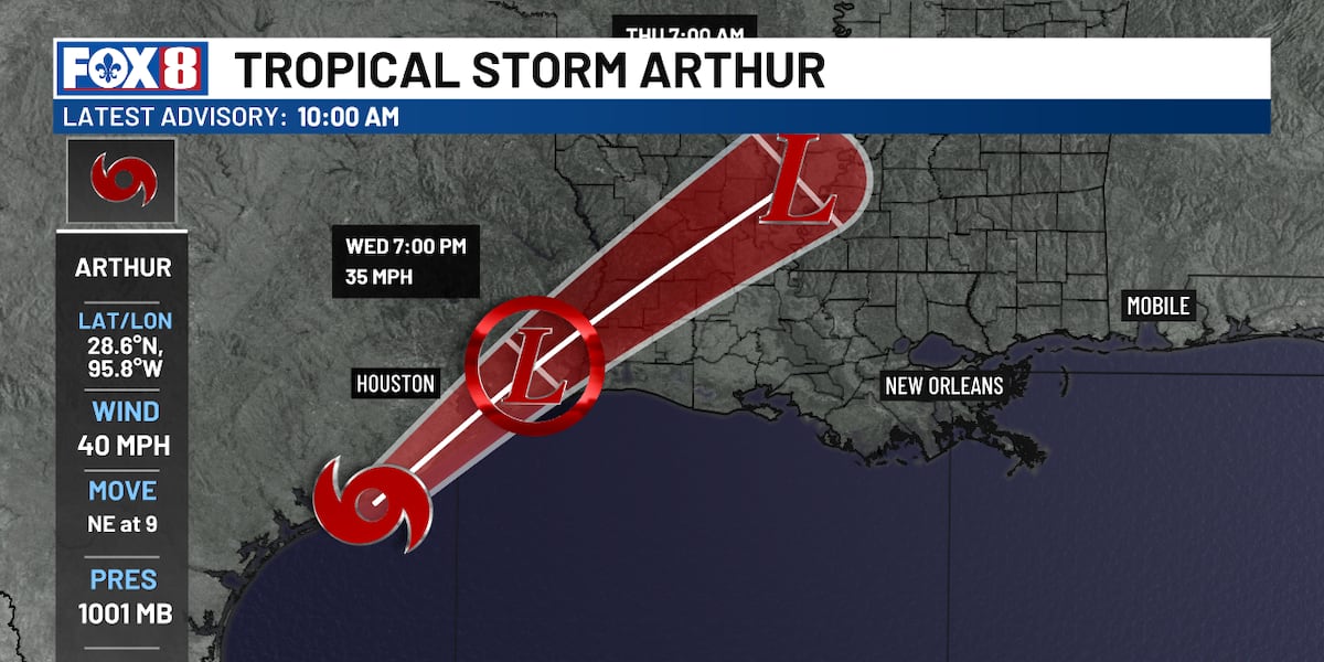 Tropical Storm Arthur forms, expected to make landfall tonight