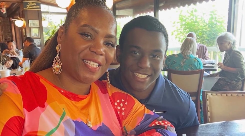 Daniel Erving, 18, is pictured with his mother, Tameca Erving. The 18-year-old drowned in...