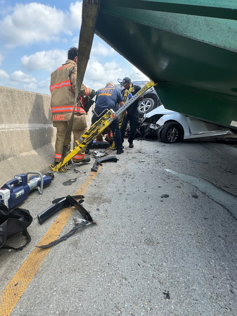 A crash involving an overturned dump truck on the Crescent City Connection bridge snarled...