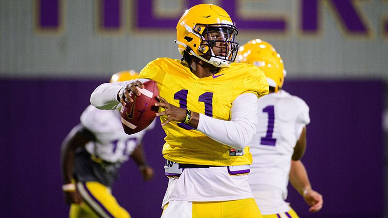 LSU quarterback TJ Finley (No. 11)