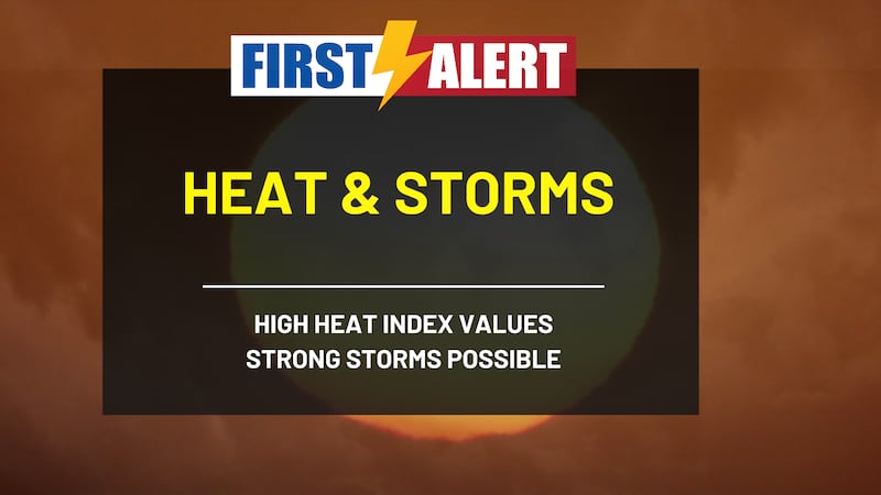 Heat and strong storms are possible again across Southeast Louisiana and coastal Mississippi.