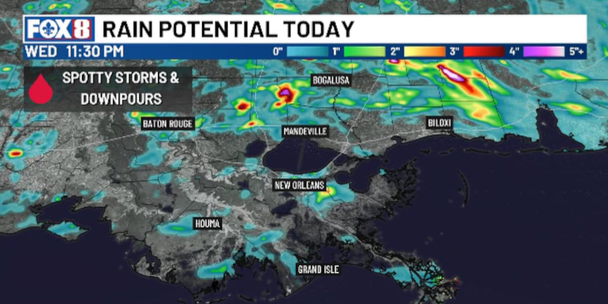 Storms around on Wednesday before drier and hotter weather through the weekend