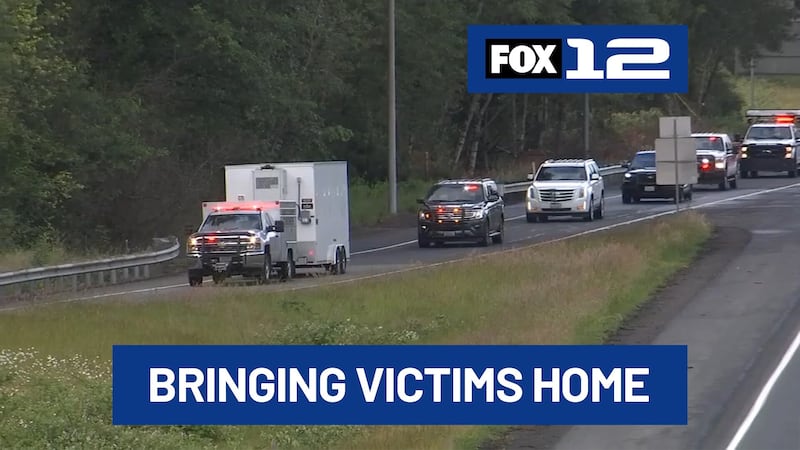 The Cowlitz County Coroner’s Office led a freeway procession on Saturday, bringing nine...