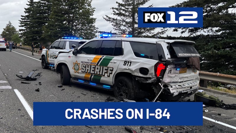 A pair of crashes near Rooster Rock briefly shutdown all westbound lanes of Interstate 84 and...