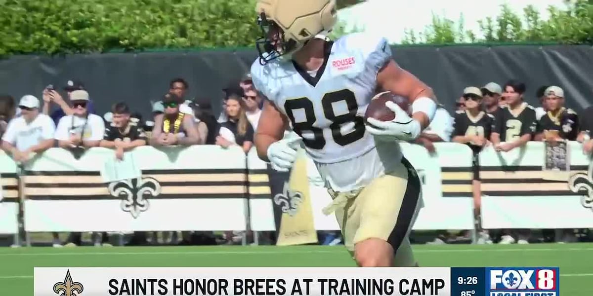 Saints honor Drew Brees at training camp