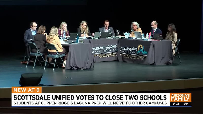 The Scottsdale Unified School District school board voted on school closures at its Tuesday...