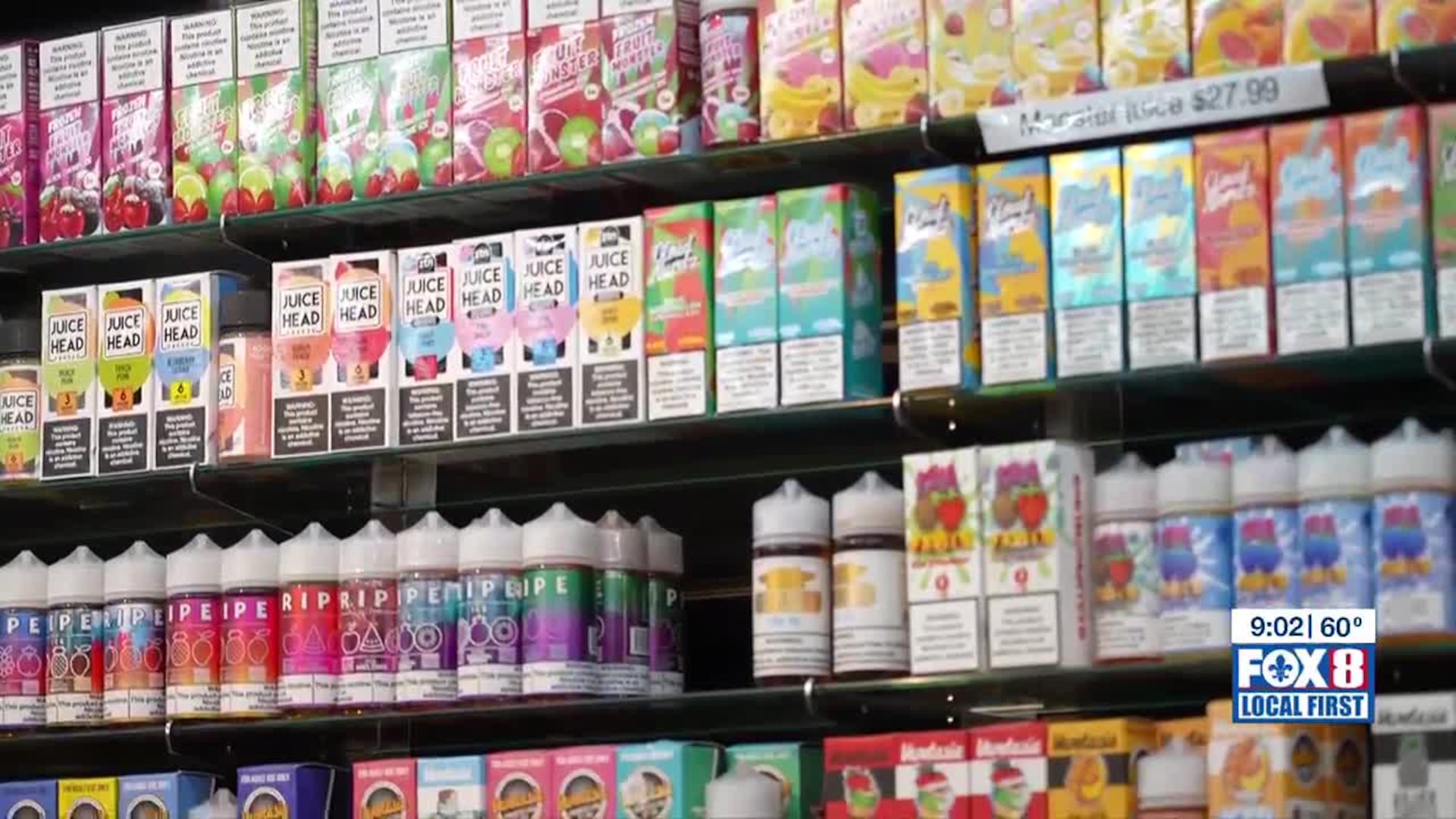 Shelves emptied of popular vape products as new state law goes into effect Shelves emptied of popular vape products as new state law goes into effect